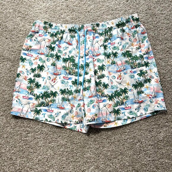 Caribbean Big Man 2XB Mesh Lined Swim Trunks Boats Beach Tropical Retail - Picture 8 of 8